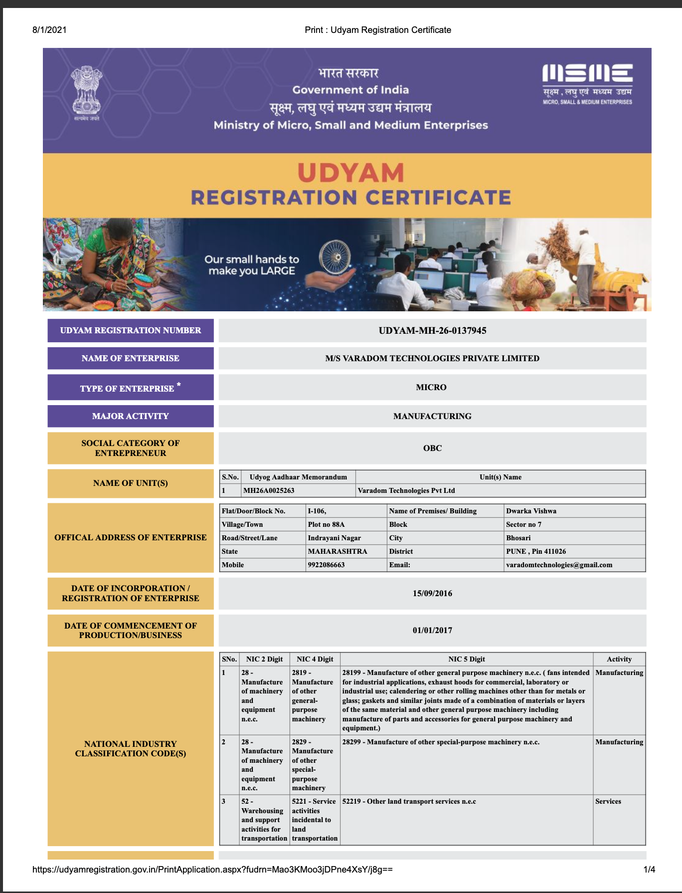 Udyam Registration